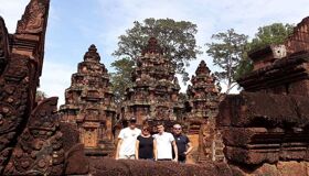 Siem Reap Family at Angkor Complex, Cambodia